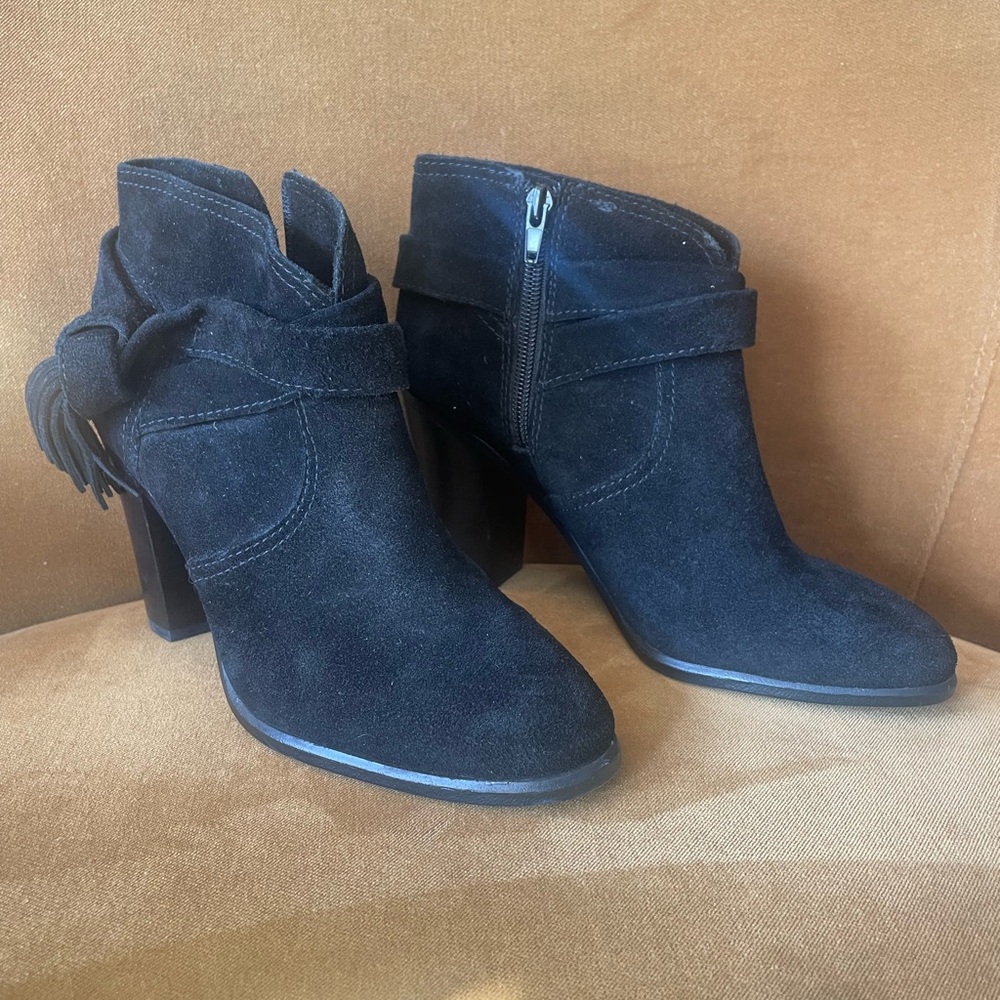 Vince Camuto black suede ankle boots